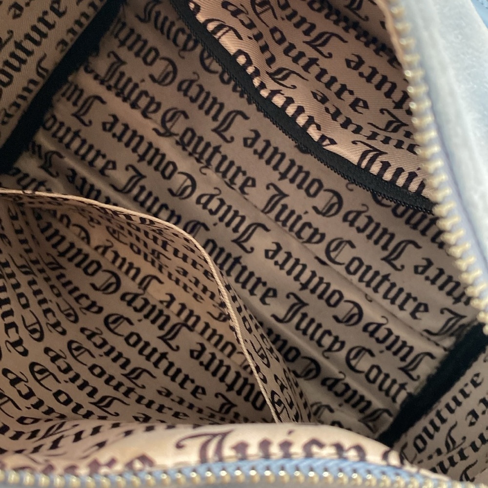Juicy Couture Slate Blue Obsession Velour Satchel - Picture 11 of 13